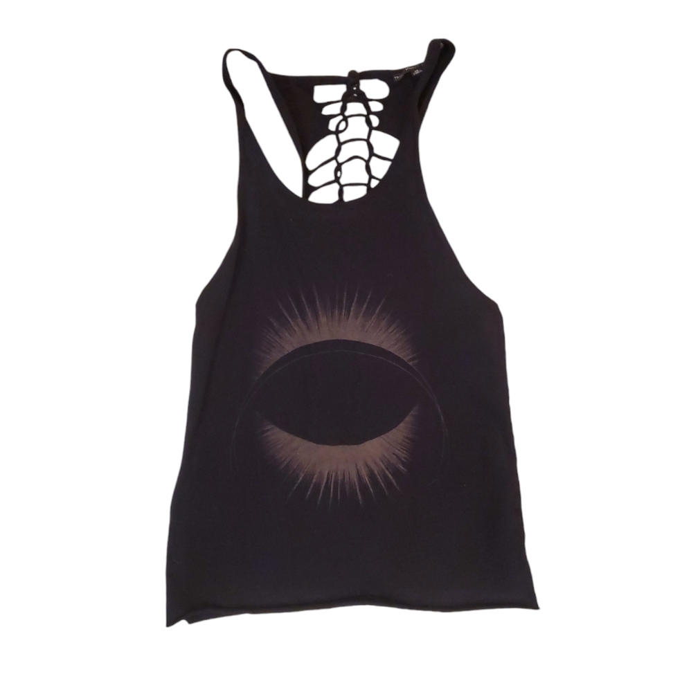 Truly Madly Deeply Women's Black Knotted Twist Eclipse Tank Top XS